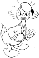 A coloring page of donald duck